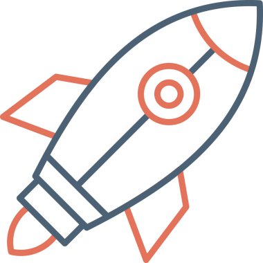 Roket. Web simgesi basit illüstrasyon