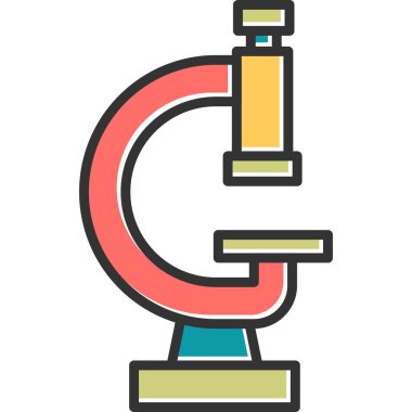 Mikroskop. Web simgesi basit illüstrasyon