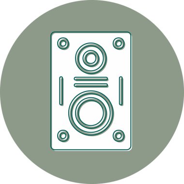 Müziği. Web simgesi basit bir illüstrasyon. Konuşmacı 