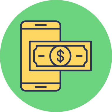 Çevrimiçi ödeme. Web simgesi basit illüstrasyon