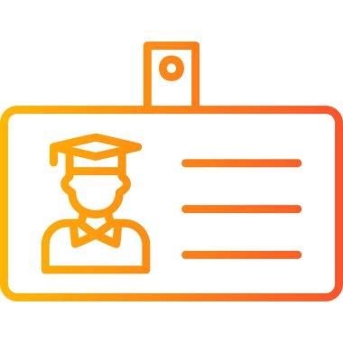 Kimlik kartı simgesi, vektör illüstrasyonu basit tasarım