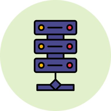 Sunucu. Web simgesi basit illüstrasyon