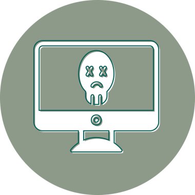 Siber saldırı web simgesi, vektör illüstrasyonu