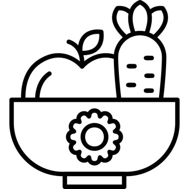 saglikli yiyecek web simgesi basit illüstrasyon