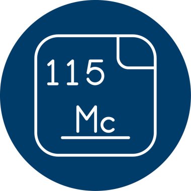 Moscovium, kimyasal element, web basit illüstrasyon