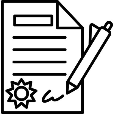 Contract icon, vector illustration simple design
