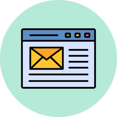 E-posta. Web simgesi basit illüstrasyon 