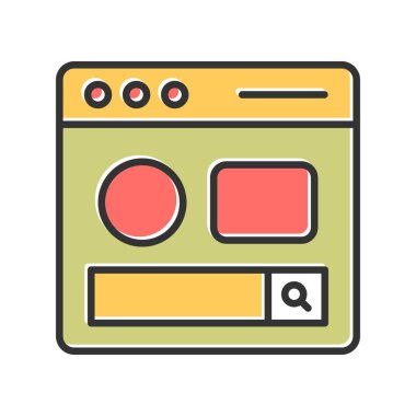 vector illustration of Search Page icon