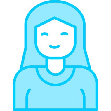 Kadın. Web simgesi basit illüstrasyon