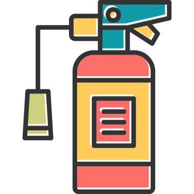 Yangın söndürücü, ağ basit simge illüstrasyonu