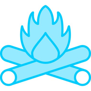 kamp ateşi ikonu vektör illüstrasyonu