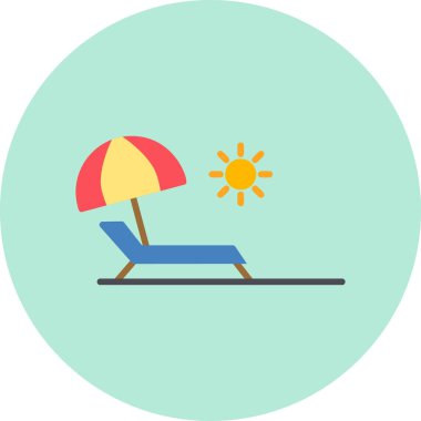 Plaj sandalyesi ikonu. vektör illüstrasyonu 