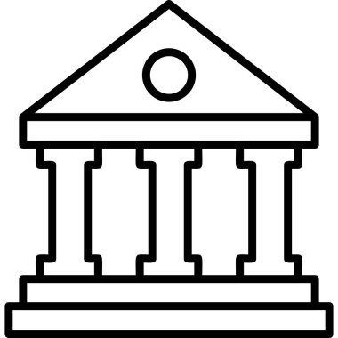 Müze. Web simgesi vektör illüstrasyonu 