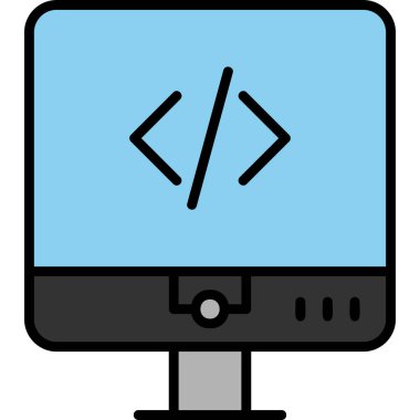 Kodlama. Web simgesi basit tasarım