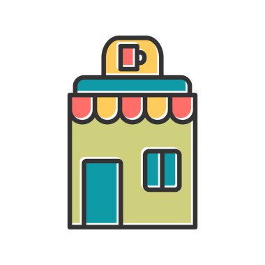 Modern Kafe simgesinin vektör illüstrasyonu