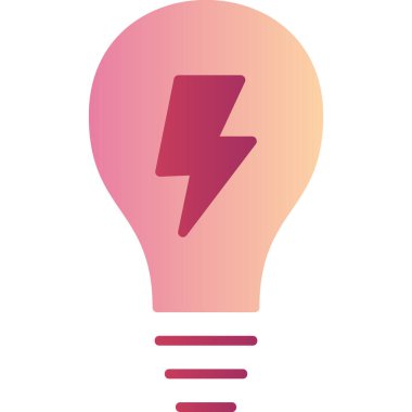 Ampul simgesi, fikir kavramı web illüstrasyonu