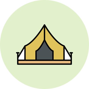 kamp çadırı ikonu vektör illüstrasyonu