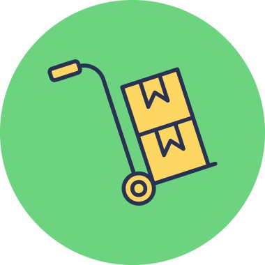 Nakliye paketleri ve kutuları olan bir yük arabası. 