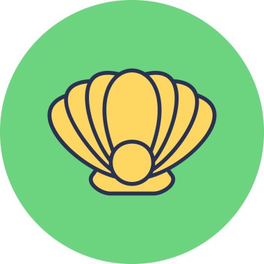 deniz kabuğu simgesi, ağ basit illüstrasyon