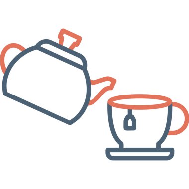 Çaydanlık. Web simgesi basit illüstrasyon