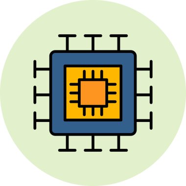 Çip simgesi vektör illüstrasyonu