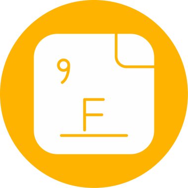 Florin, kimyasal element, web basit illüstrasyon