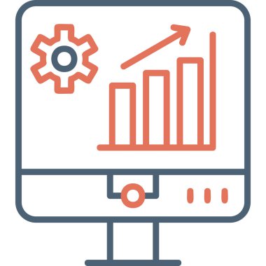 Çizelge ve pazar analizi, yönetim grafiği. Basit web illüstrasyonu