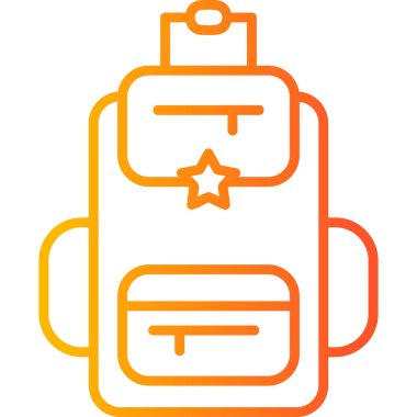 Bir okul çantası simgesinin vektör çizimi