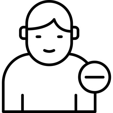 Remove User, simple icon for web page 