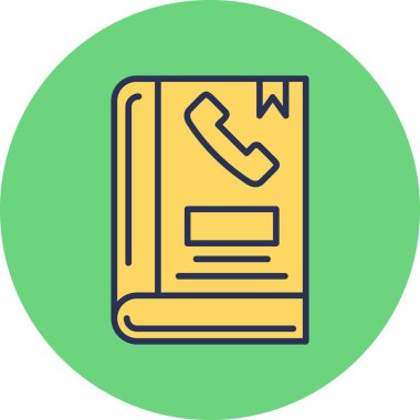 Telefon rehberi simgesi, modern tasarım illüstrasyonu