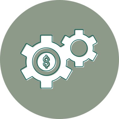 Düz tasarımda soyut para simgesi.