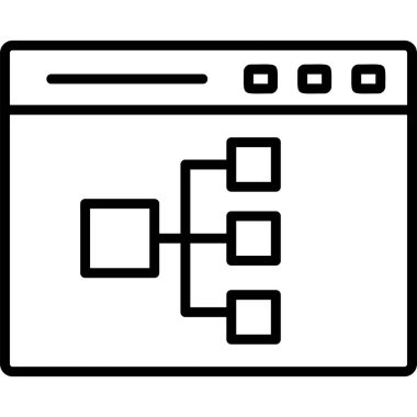 Çevrimiçi akış şeması simgesi, modern tasarım illüstrasyonu