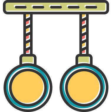 Jimnastik halkaları modern ikon, vektör illüstrasyonu