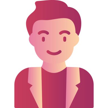 Sakallı ve pembe gömlekli bir adamın avatarı.