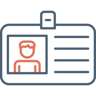 Kimlik kartı simgesi, vektör illüstrasyonu basit tasarım