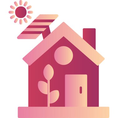 Bir ev simgesinin soyut vektör illüstrasyonu