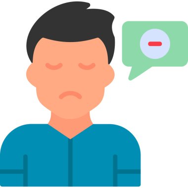 Negatif düşünce, modern simge, vektör illüstrasyonu 