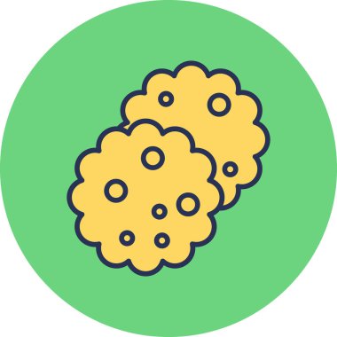 Kurabiye. Web simgesi basit illüstrasyon