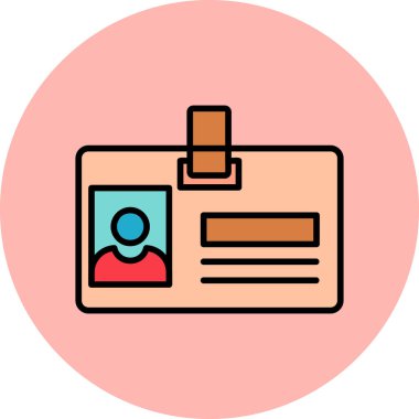 Kimlik kartı, kişisel ve ticari kullanım için basit illüstrasyon simgesi 