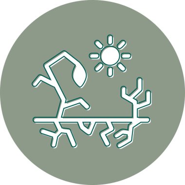 Düz çizgi simgesinin kuraklık vektör illüstrasyonu