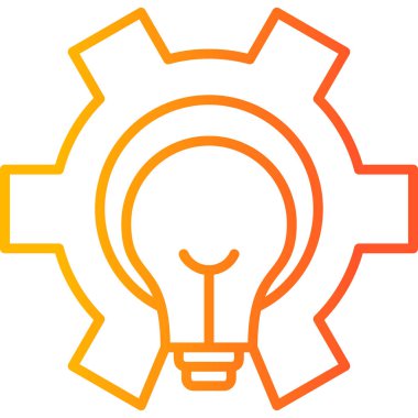 Ampul ışığı dişlinin içinde. Simge illüstrasyonu ayarlanıyor