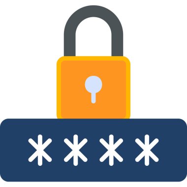 Kilit. Web simgesi basit illüstrasyon