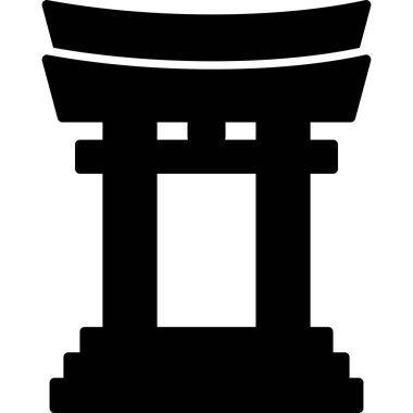 Çin tapınağı ikonu, vektör illüstrasyonu
