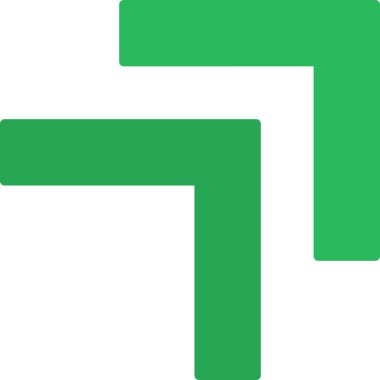 Yeşil ve beyaz harflerin vektör illüstrasyonu