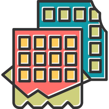 Bina. Web simgesi basit illüstrasyon