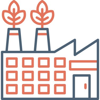 Eko fabrikası modern simge, vektör illüstrasyonu