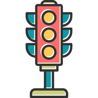 Trafik ışığı simgesi, vektör illüstrasyonu