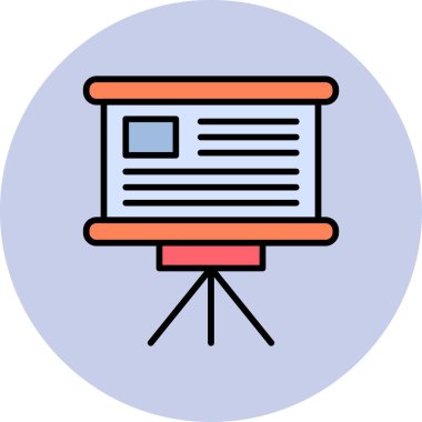 iş sunumu düz vektör simgesi