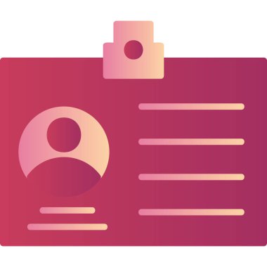 Kimlik kartı simgesi, vektör illüstrasyonu basit tasarım