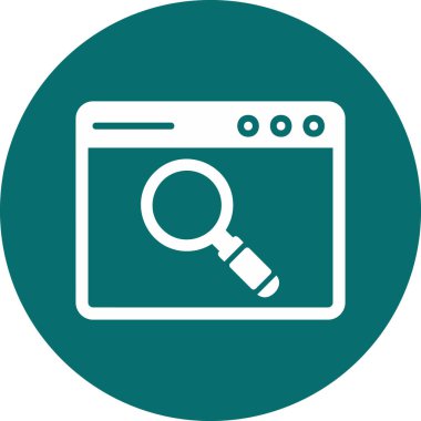 Web sitesi için arama simgesi, vektör illüstrasyonu. Tarayıcı Aranıyor